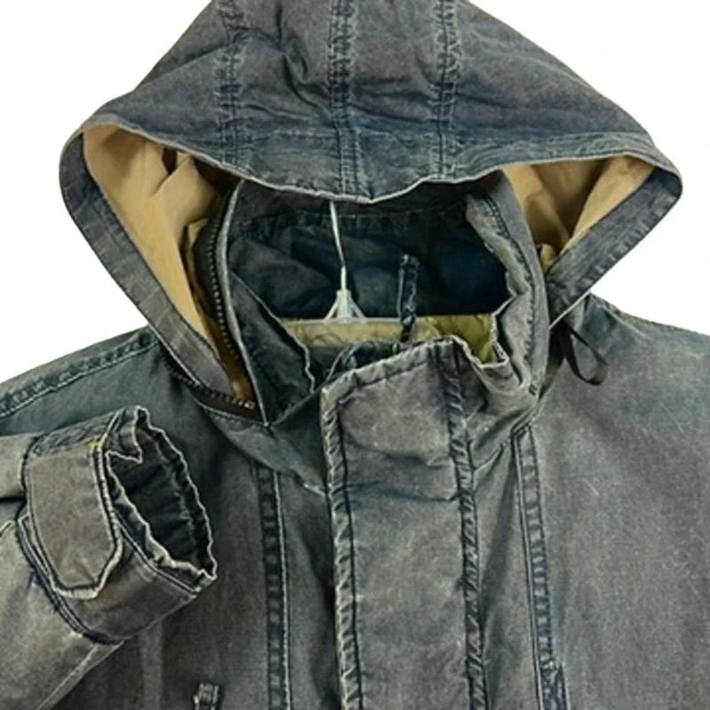 The Territory Ahead Field Barn Jacket Coat‎ Hooded Pigment Dyed Blue L